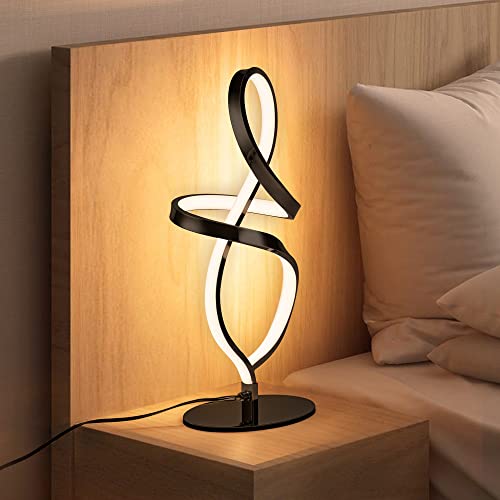 Modern Small Table Lamp with LED Spiral Design