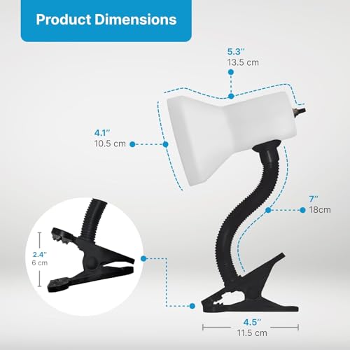LED Clip on Desk Lamp with 360° Flexible Gooseneck (2 Count)