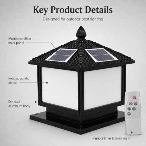 Solar Pier Mount Light