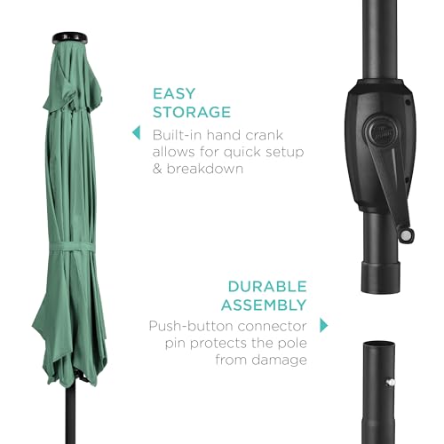 7.5ft Solar Umbrella LED Lighted Patio Umbrella