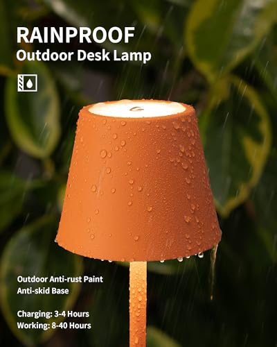2 Pack Cordless Orange Table Lamps (2 Count)