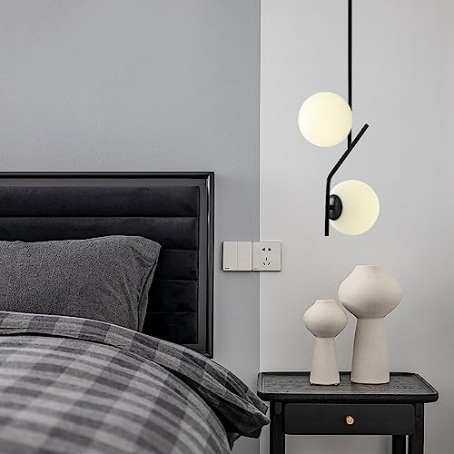 Modern Style Pendant Light Fixture Globe Chandelier Black Hanging Light Fixture for Kitchen Island Dinning Room Bedroom