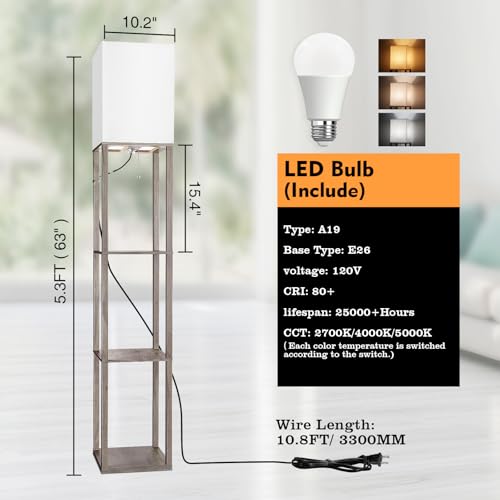 Floor Lamp with Shelves