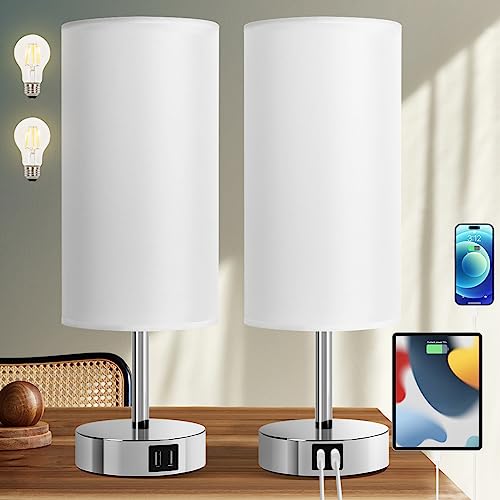 Bedside Lamps with USB Port (2 Count)