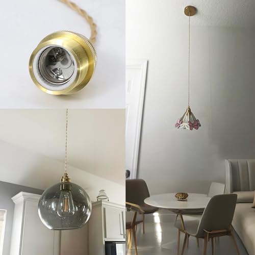 3 Pack Gold Pendant Light Kit with 4.92ft Cord