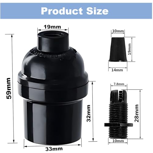 Keyless Medium Base Vintage Socket (3 Count)