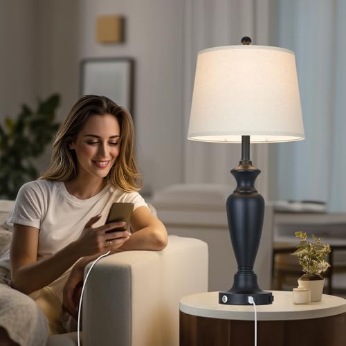 Black Table Lamp for Living Room Single