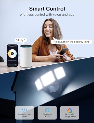 100W Smart Outdoor Security Lights with Motion Sensor