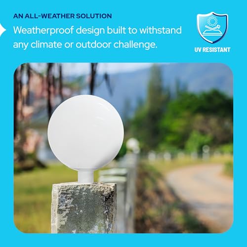 12" White Post Globe Combo