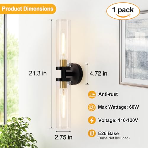 Black and Gold Wall Sconce