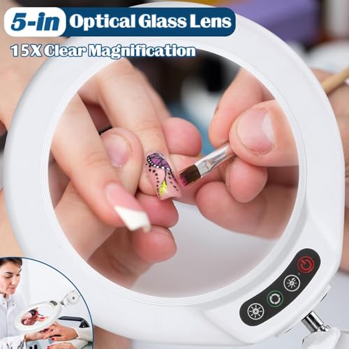 15X Magnifying Glass with Light and Stand