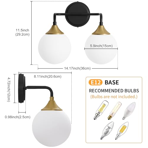 Black Gold Bathroom Light Fixtures Over Mirror Vanity 2