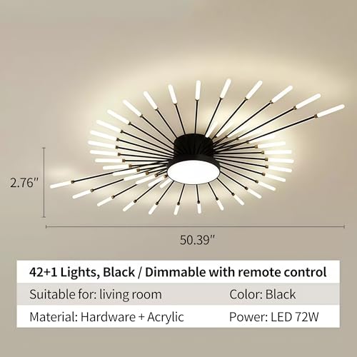 50.4 Inch Modern LED Flush Mount Ceiling Light