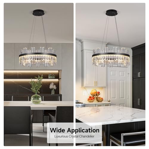 Black Led Modern Crystal Chandelier