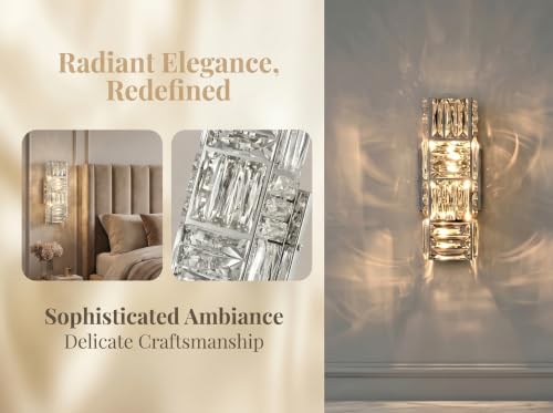 12 Inch Crystal Wall Sconce Chrome Wall Sconces Wall Lighting