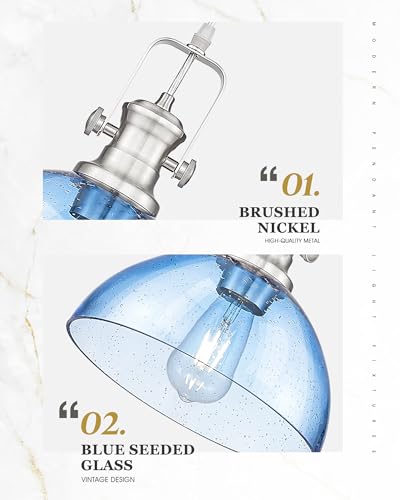 10.5" Brushed Nickel Pendant Lights Kitchen Island