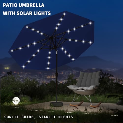 9FT Patio Umbrella with Solar Lights
