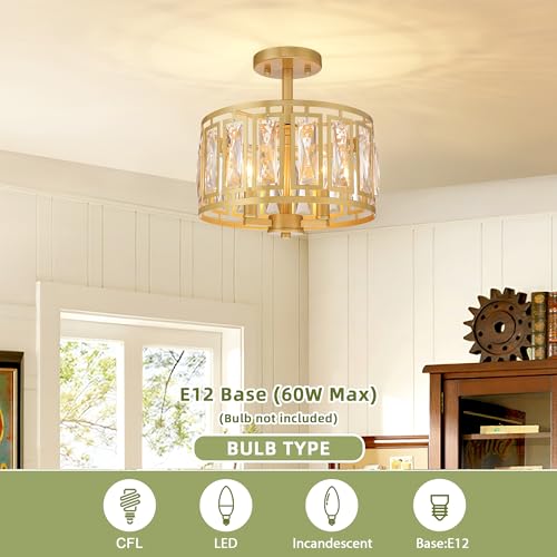 Gold Semi Flush Mount Ceiling Light