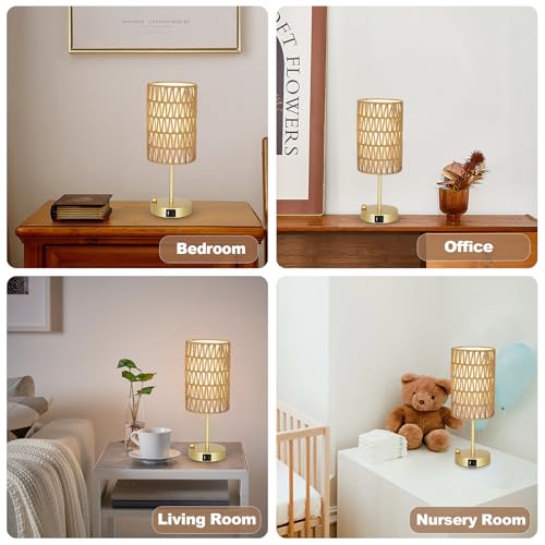 Gold Table Lamp for Bedroom with Bulb