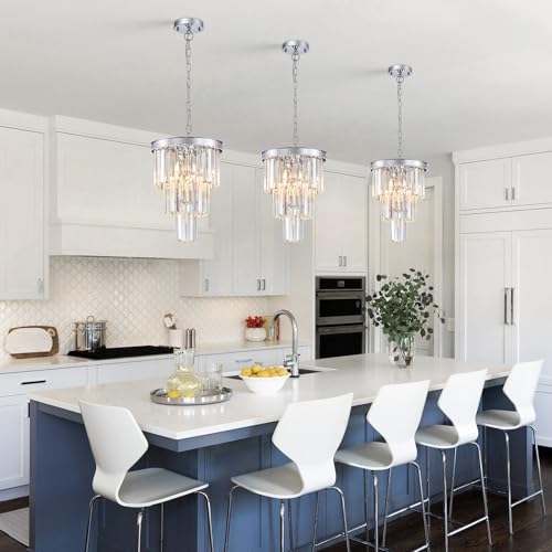 12" Modern Crystal Chandeliers (3 Count)