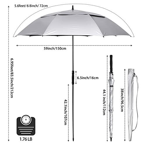 UV Golf Beach Umbrella 68”Auto Open Extra Large Sun Shade Umbrellas
