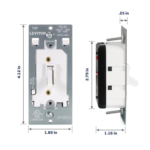 Toggle Slide LED Advanced Dimmer Switch for 150W Dimmable LED