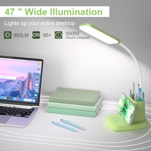 LED Desk Lamp with 10W Wireless Charging & Pen Holder