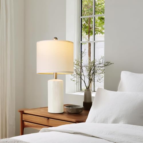 Small Table Lamps Set of 2 for Living Room 20.25" White Lamps Bedside Lamps (2 Count)