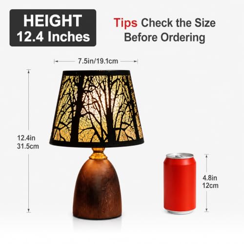 12.4" Rustic Forest Table Lamp