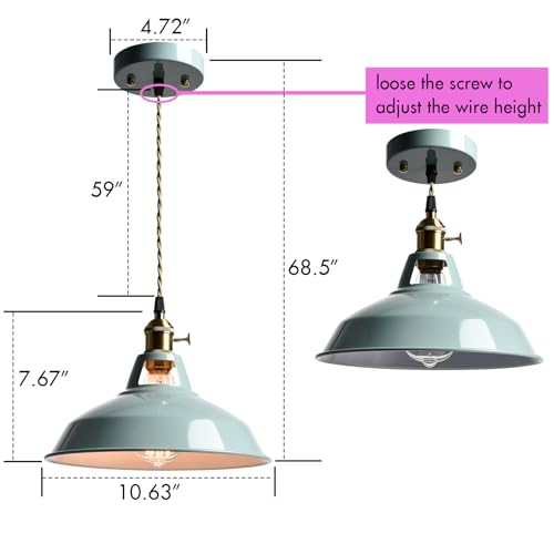 Modern Pendant Light Sea Blue Dimmable Kitchen Hanging Light Fixture