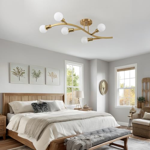 Gold Modern Sputnik Ceiling Light Fixture 5