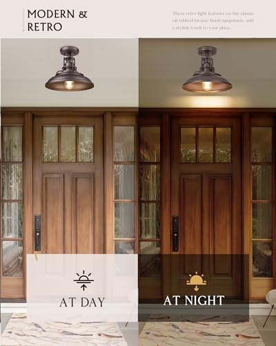 12" Outdoor Semi Flush Ceiling Lights (2 Count)