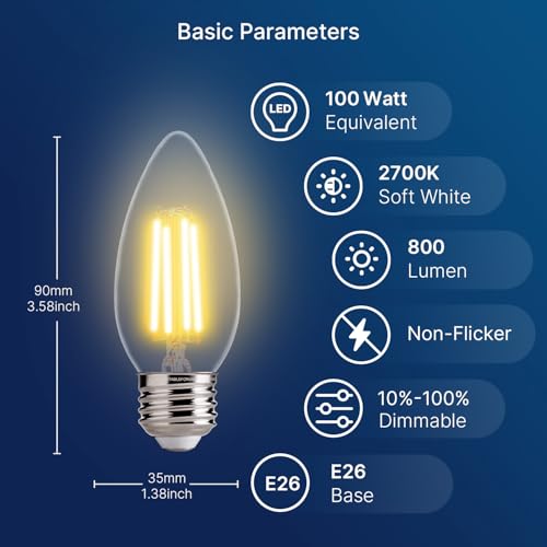 100W Equivalent LED Candelabra Bulbs (6 Count)