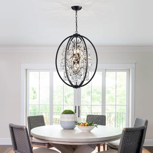 Globe Crystal Chandelier Raindrop Pendant Flushmount Ceiling Light Modern Lighting Fixture for Bedroom Hallway Bar Kitchen Bathroom