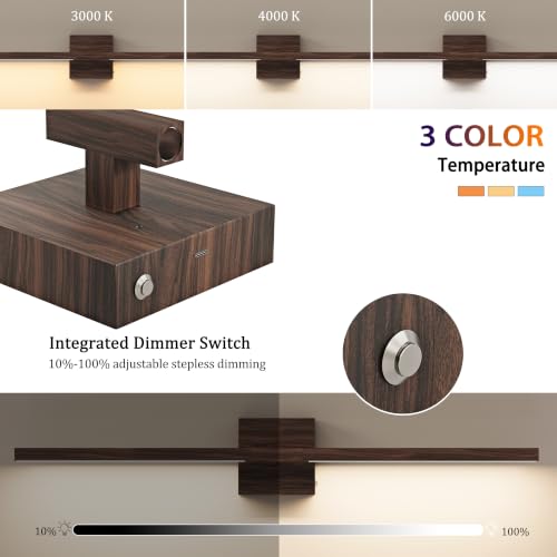 Walnut Battery Operated Wall Sconce with Remote Control 36 Inch