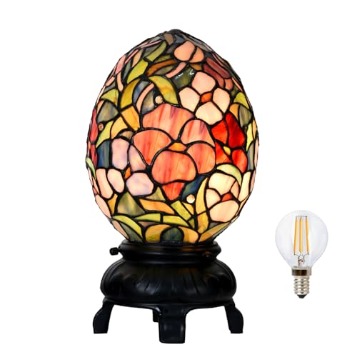 A0015 Tiffany Style Stained Glass Egg Table Lamp