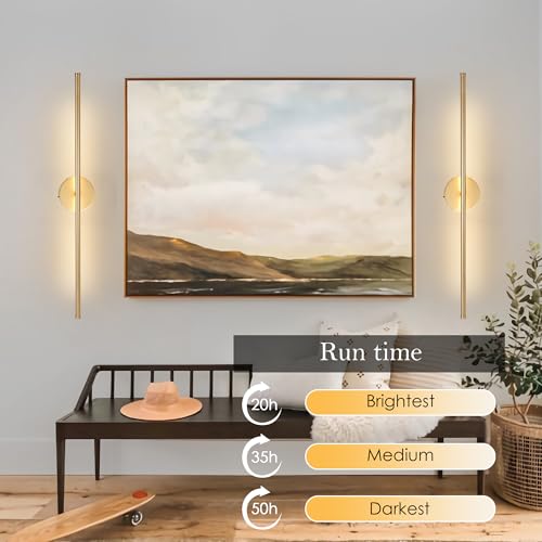 Battery Operated Wall Sconces Set of Two Wireless Wall Lights (2 Count)