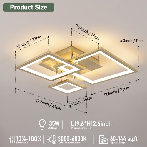 Modern Gold Led Ceiling Light 3