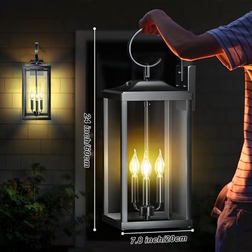 24" Extra Large Dusk to Dawn Exterior Lighting Fixtures (2 Count)
