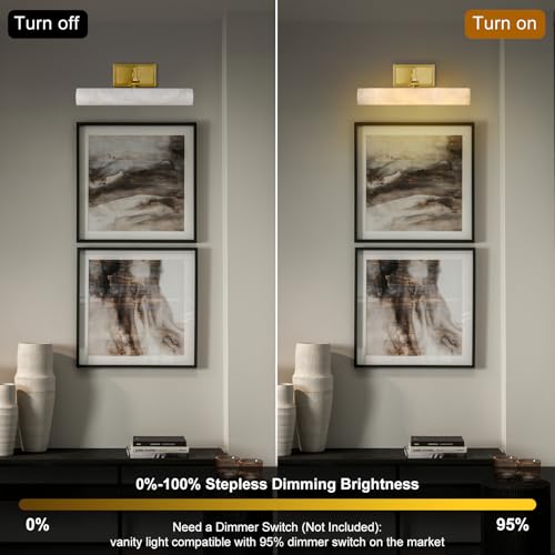 12in Alabaster Picture Light for Wall Art