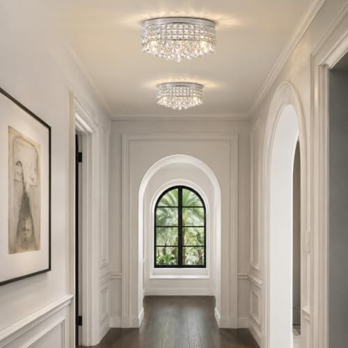 Chrome Crystal Flush Ceiling Light (Radiant Chrome)