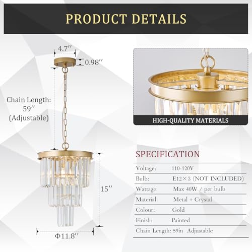 12" Modern Crystal Chandeliers