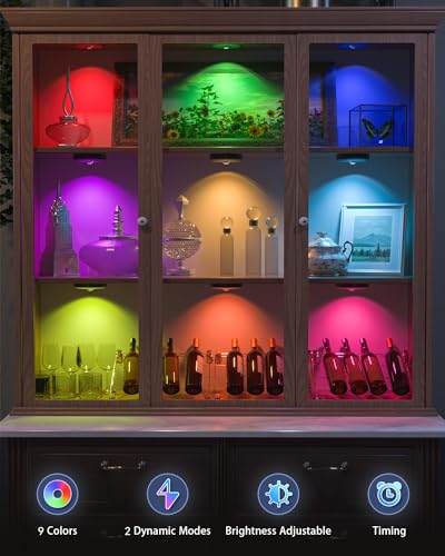 Rechargeable RGB Puck Lights with Remote (6 Count)