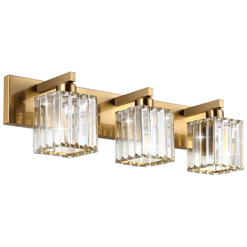 Bathroom Vanity Light Fixtures Crystal Vanity Lighting Fixtures Brass 3 Light Bathroom Lighting
