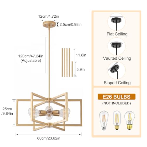 23.6” Gold Chandelier for Kitchen