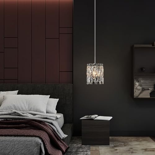 1 Light Modern K9 Crystal Pendant Lights Kitchen Island