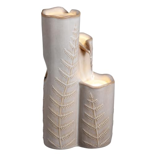 Triple Column Ivory Ceramic Fountain