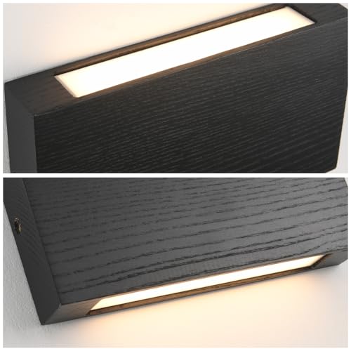 Wood Wall Sconce Indoor Wall Lights Hardwired 1 Pack Up and Down Wall Mount Light for Living Room Bedroom Hallway