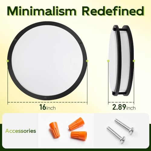16 inch Dimmable LED Flush Mount Ceiling Light Fixture