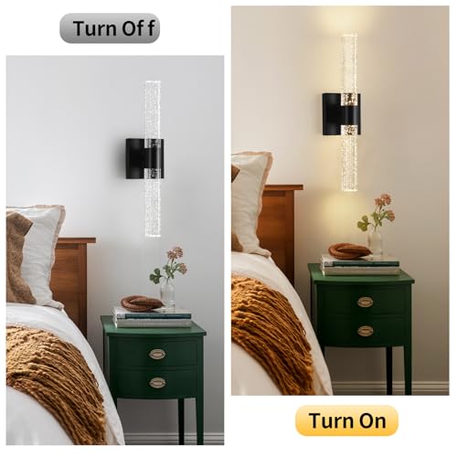 18 Inch Black Modern LED Wall Sconces Set of Two 3000K